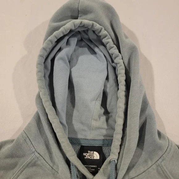The NORTH FACE ~ Light Blue Sweatshirt Hoodie Kangaroo Pockets Mens Medium -VG - Picture 7 of 7